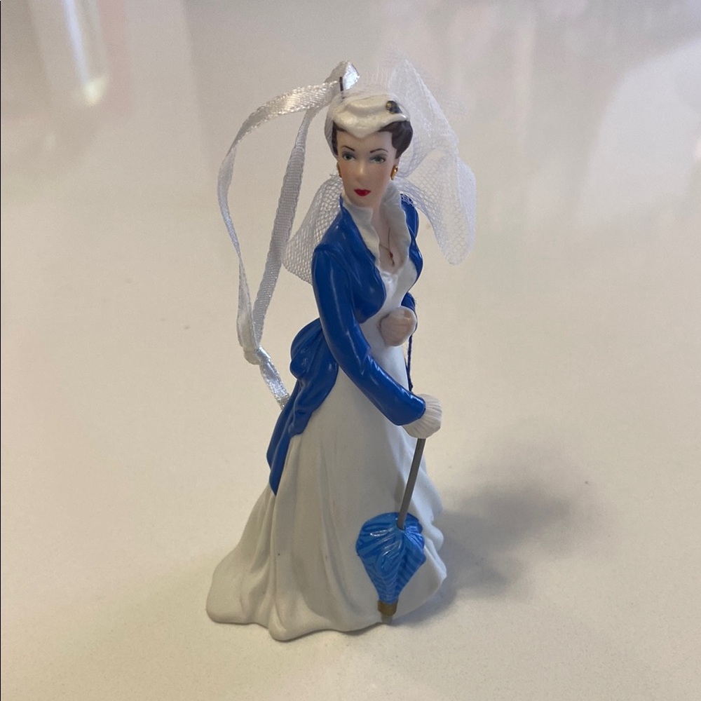 Victorian Style Blue and White Figurine